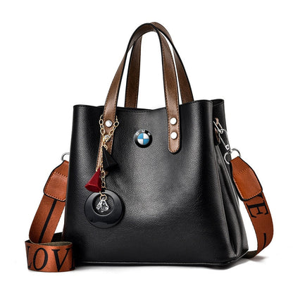 BMW Luxury Leather Women Handbag-bag-Driver Apparel-Black-Driversapparel.com