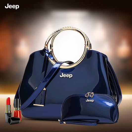 Jeep Deluxe Women Handbag With Free Matching Wallet-bag-Driver Apparel-Blue-Driversapparel.com