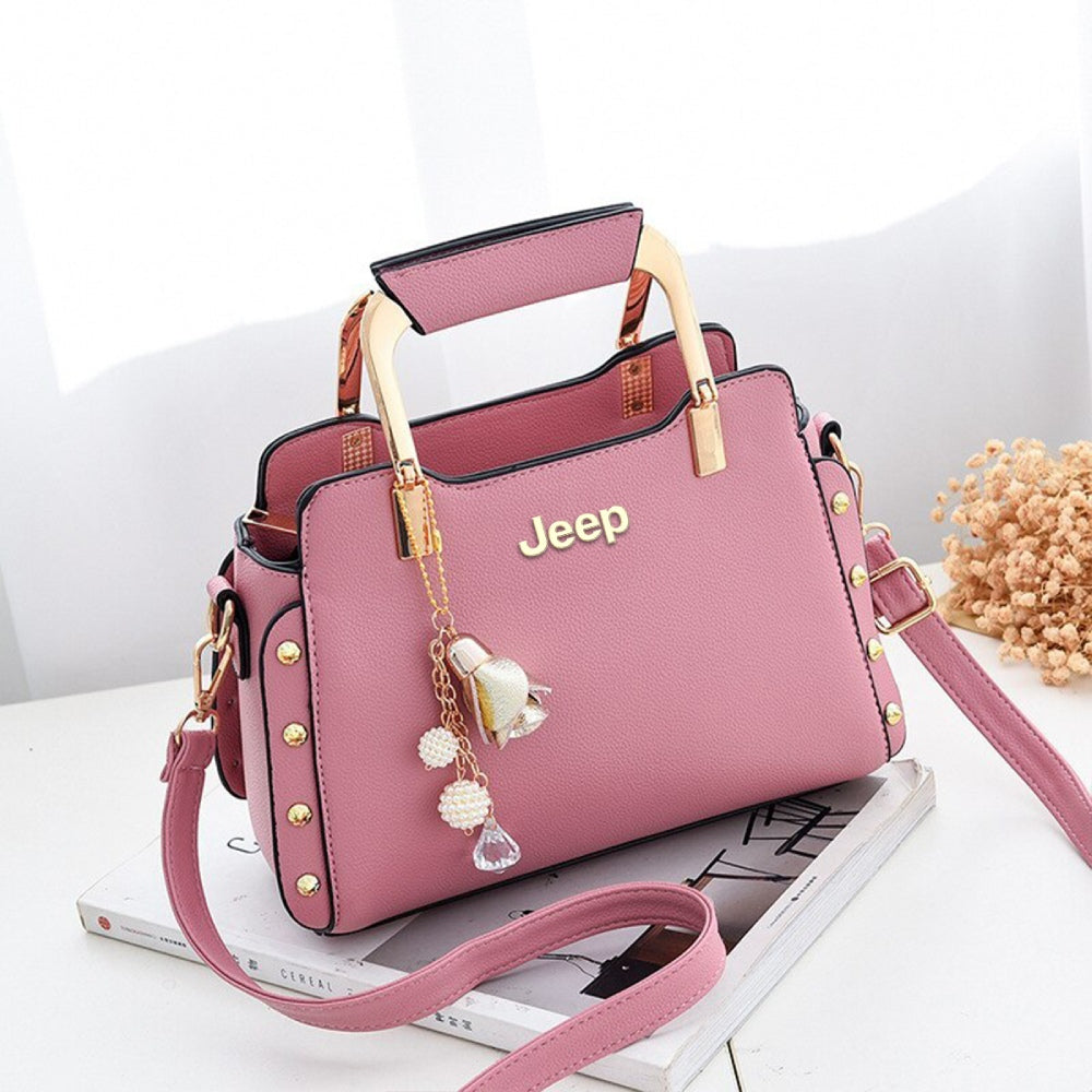 Jeep Genuine Leather Ladies Handbag-bag-Driver Apparel-Pink-Driversapparel.com