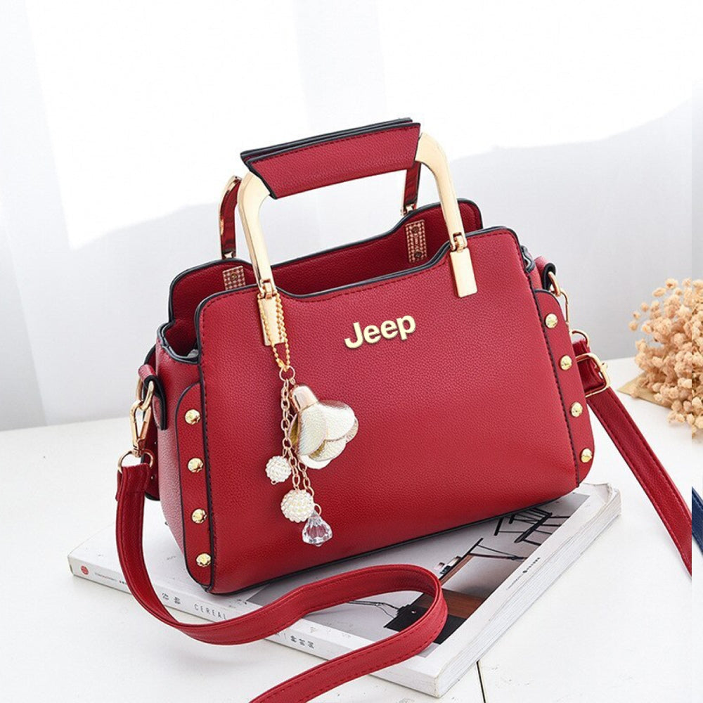 Jeep Genuine Leather Ladies Handbag-bag-Driver Apparel-Red-Driversapparel.com