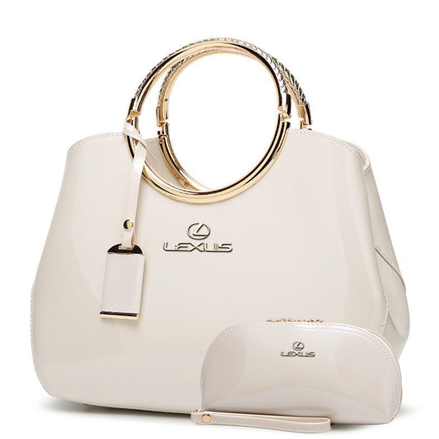 Lexus Deluxe Women Handbag With Free Matching Wallet-bag-Driver Apparel-Beige-Driversapparel.com