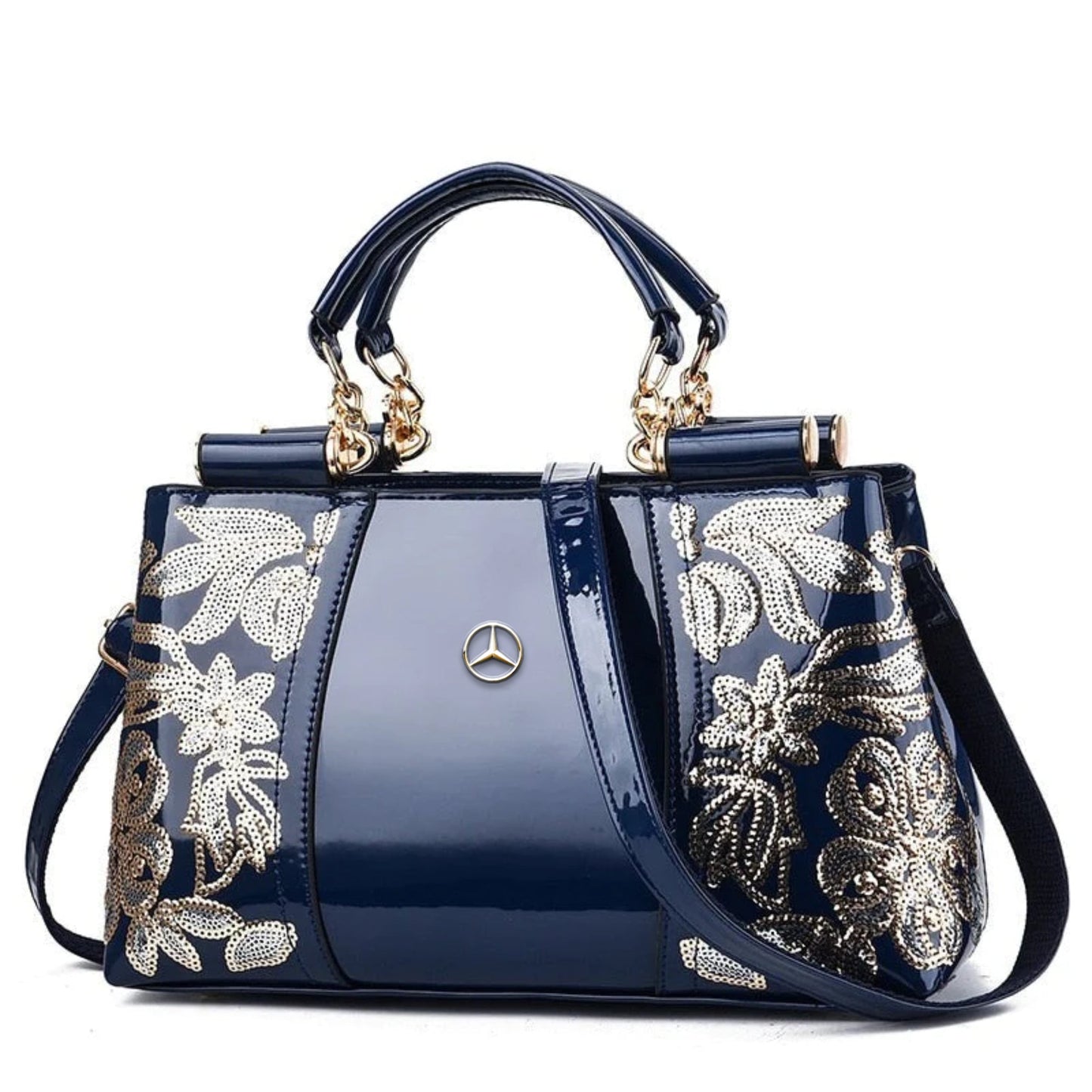 Mercedes High-Class Embroidery Women's Handbag-bag-Driver Apparel-Blue-Driversapparel.com