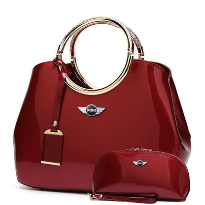 Mini Cooper Deluxe Women Handbag With Free Matching Wallet-bag-Driver Apparel-Red-Driversapparel.com