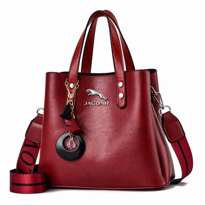 New Jaguar Luxury Leather Women Handbag-bag-Driver Apparel-Marron-Driversapparel.com