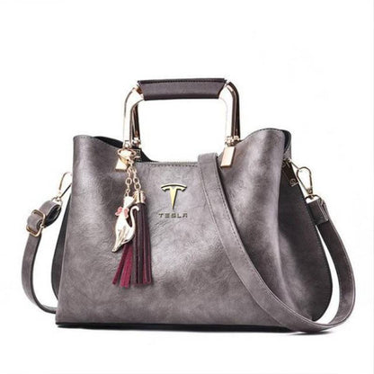 Tesla Deluxe Handbag For Women-bag-Driver Apparel-Grey-Driversapparel.com