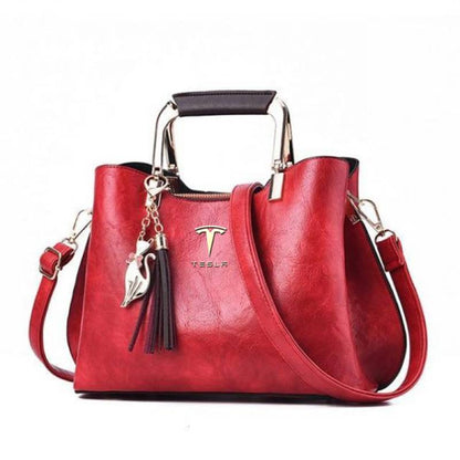 Tesla Deluxe Handbag For Women-bag-Driver Apparel-Red-Driversapparel.com