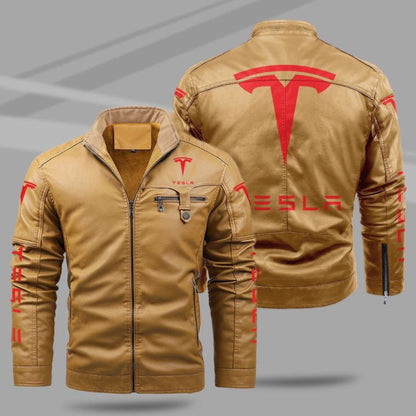 Tesla Jacket Tesla Fleece Leather Jacket V37