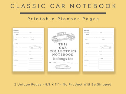 Vintage Automotive Collector's Notebook