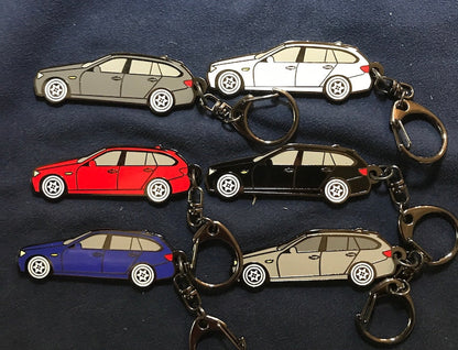 BMW E39 E91 Touring Wagon Enamel Keychain (6 Colors, SILVER)_driver_apparel_drivi.store