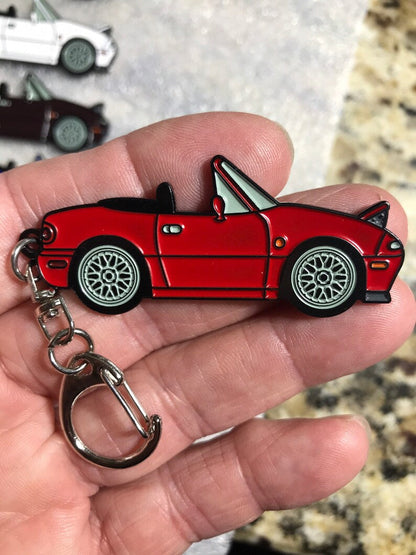 NA Miata Mk1 MX5 Keychains with BBS Wheels (6 Colors)_driver_apparel_drivi.store