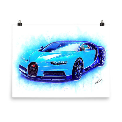 Watercolor Supercar Art Print - Unique Gift for Car Enthusiasts