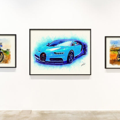 Watercolor Supercar Art Print - Unique Gift for Car Enthusiasts