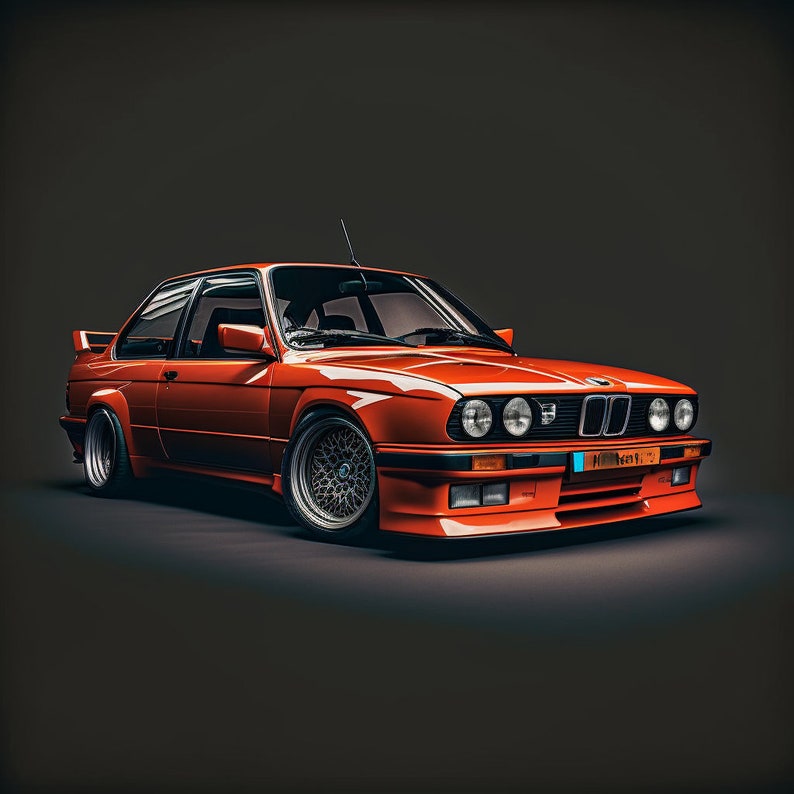 5-Pack BMW M3 Digital Posters: Vintage Sports Car Art