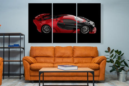 Revved-Up Red & Black Sports Car Wall Art