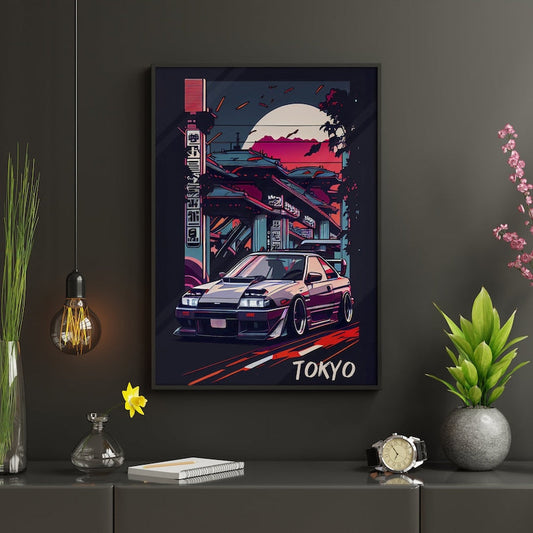 JDM Poster Print: Tokyo Street Car Wall Art_driver_clothing_drivi.store