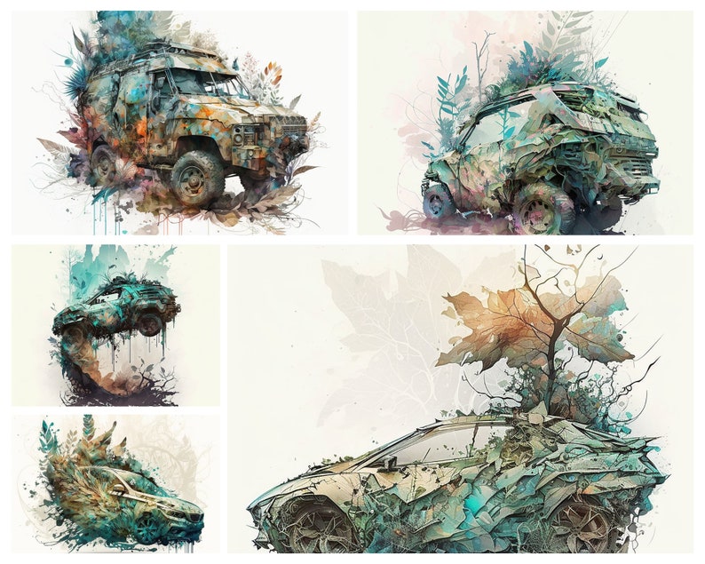 Watercolor Future Cars: 41 Artistic Automotive Illustrations