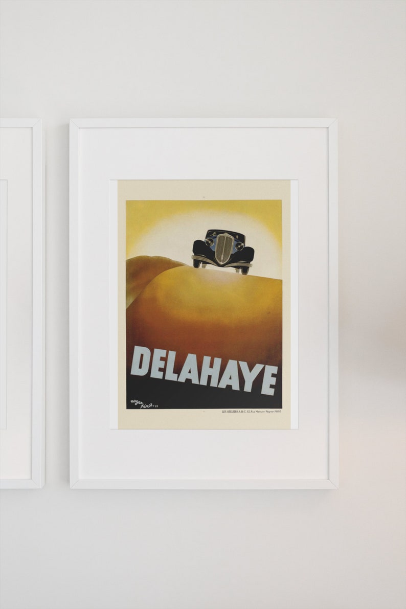 Vintage Delahaye Poster: French Automotive Elegance