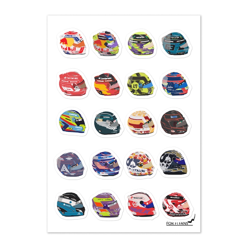 F1 Driver Helmet Stickers | 2024 Season