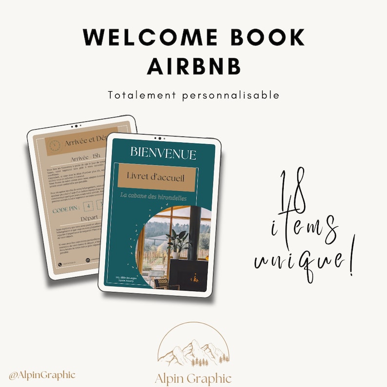 Welcome Book Airbnb 100% Customizable