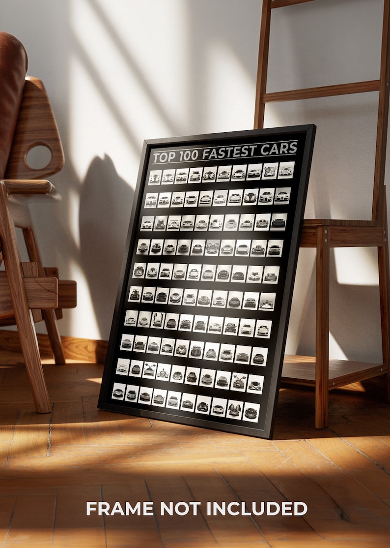 100 Fastest Race Cars: Scratch-Off Poster for Car Enthusiasts