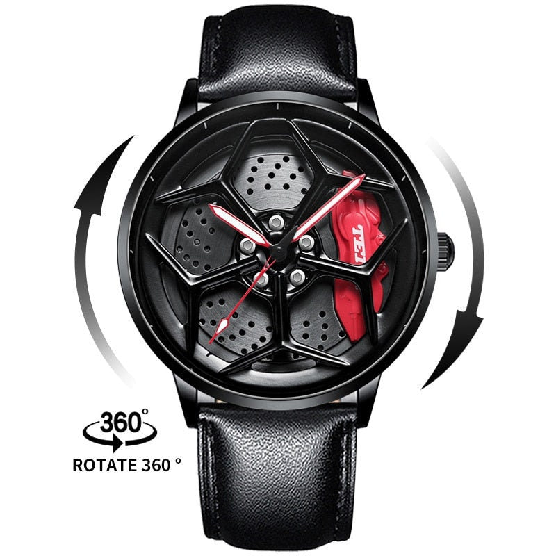 Gyro - Lambo Tei Racing Alloy Wheel Watch, Car Enthusiastic Accessories.