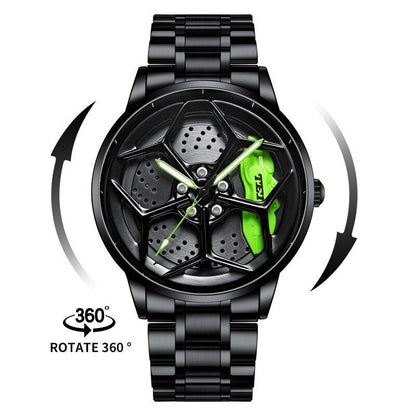 Gyro - Lambo Tei Racing Alloy Wheel Watch, Car Enthusiastic Accessories.