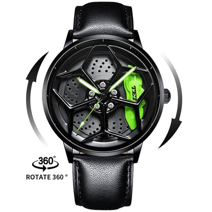 Gyro - Lambo Tei Racing Alloy Wheel Watch, Car Enthusiastic Accessories.