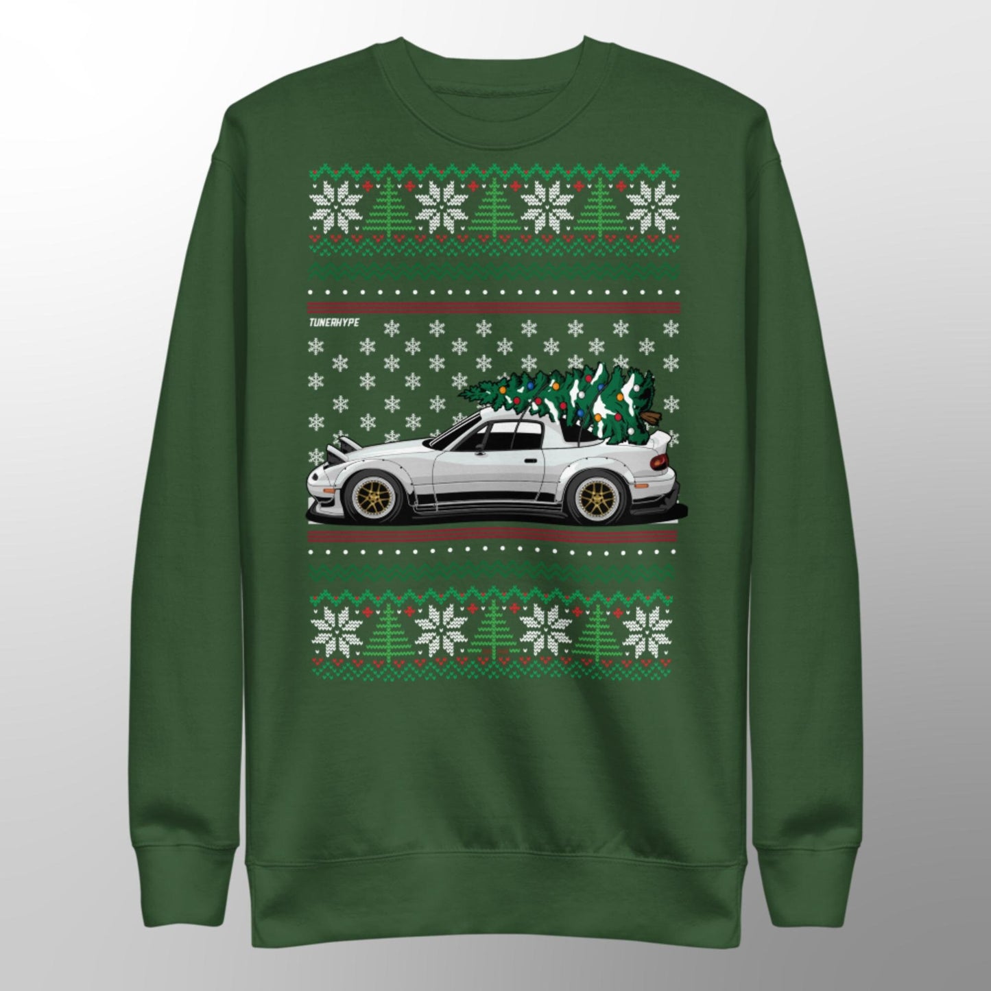 Ugly Christmas Sweater - Mazda Miata in White