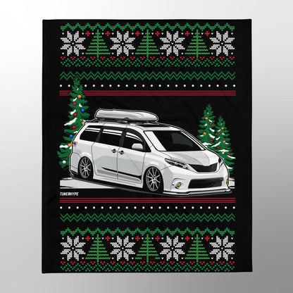 Ugly Christmas Blanket - Toyota Sienna AIR'd OUT - Ugly Xmas Sweater, Car Guy Holiday Gift, Funny Christmas Gift, Ugly Christmas Sweater