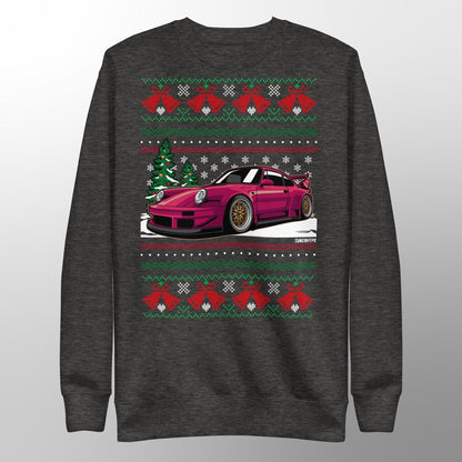 Ugly Christmas Sweater - Porsche 911 964 in Red - Ugly Xmas Sweater - Car Guy Holiday Gift, Funny Christmas Gift, Porsche Gift, 911 Gift