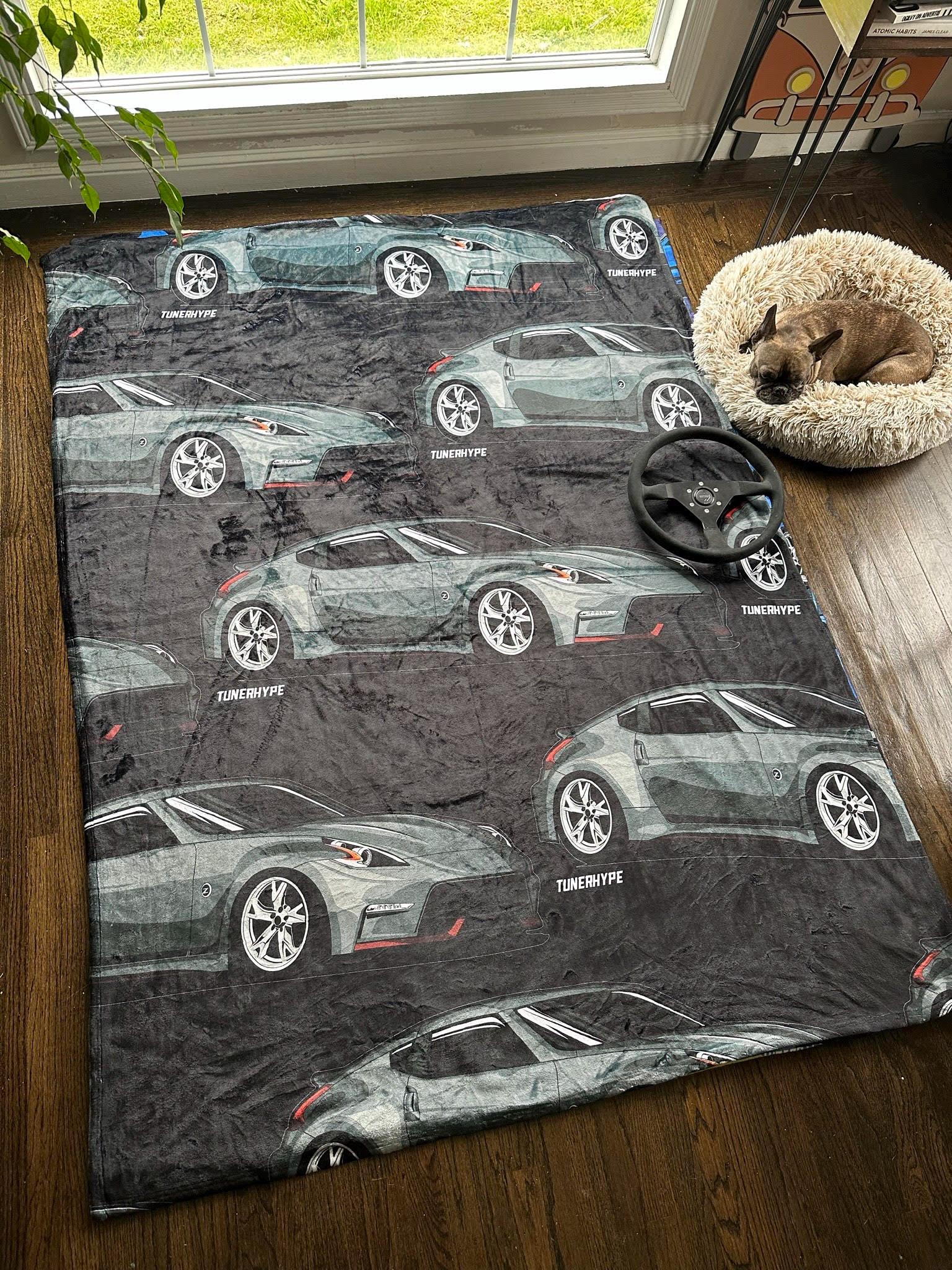 Ugly Christmas Blanket - Honda Civic Type R FL5 in Grey - Ugly Xmas Sweater, Car Guy Holiday Gift, Funny Christmas Gift, Ugly Christmas