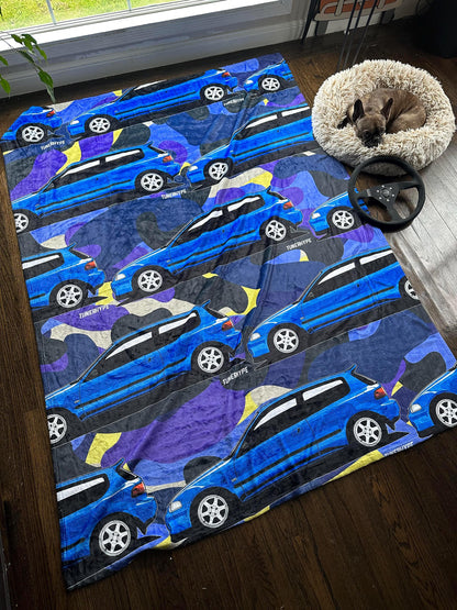 Ugly Christmas Blanket - Nissan Skyline R34 GTR - Ugly Xmas Sweater, Car Guy Holiday Gift, Funny Christmas Gift, Ugly Christmas Sweater