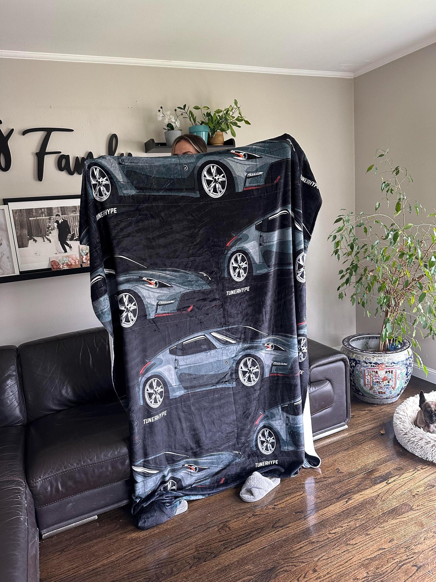 Ugly Christmas Blanket - Porsche 911 964 in Grey - Ugly Xmas Sweater, Car Guy Holiday Gift, Funny Christmas Gift, Ugly Christmas Sweater