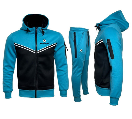 AMG Mercedes Turquoise Black Custom Jogging Jacket