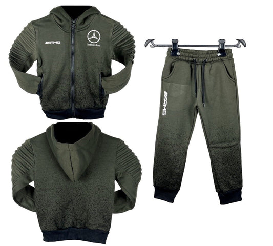 AMG Mercedes Kids' "Khaki Black Dot" Outwear